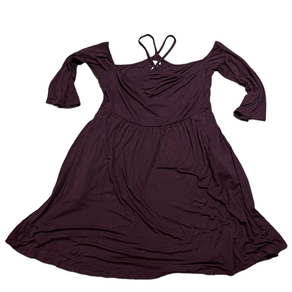 Soma Plum Off-Shoulder Flowy Dress